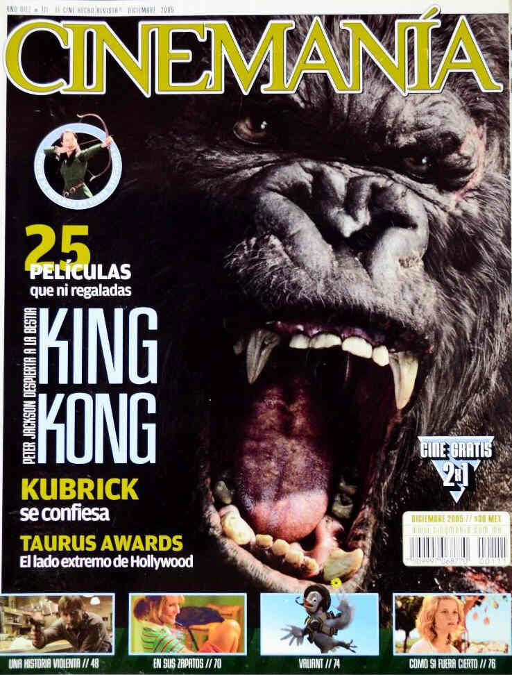CINEMANIA (Mx) magazine side cover Issue 111 December 2005