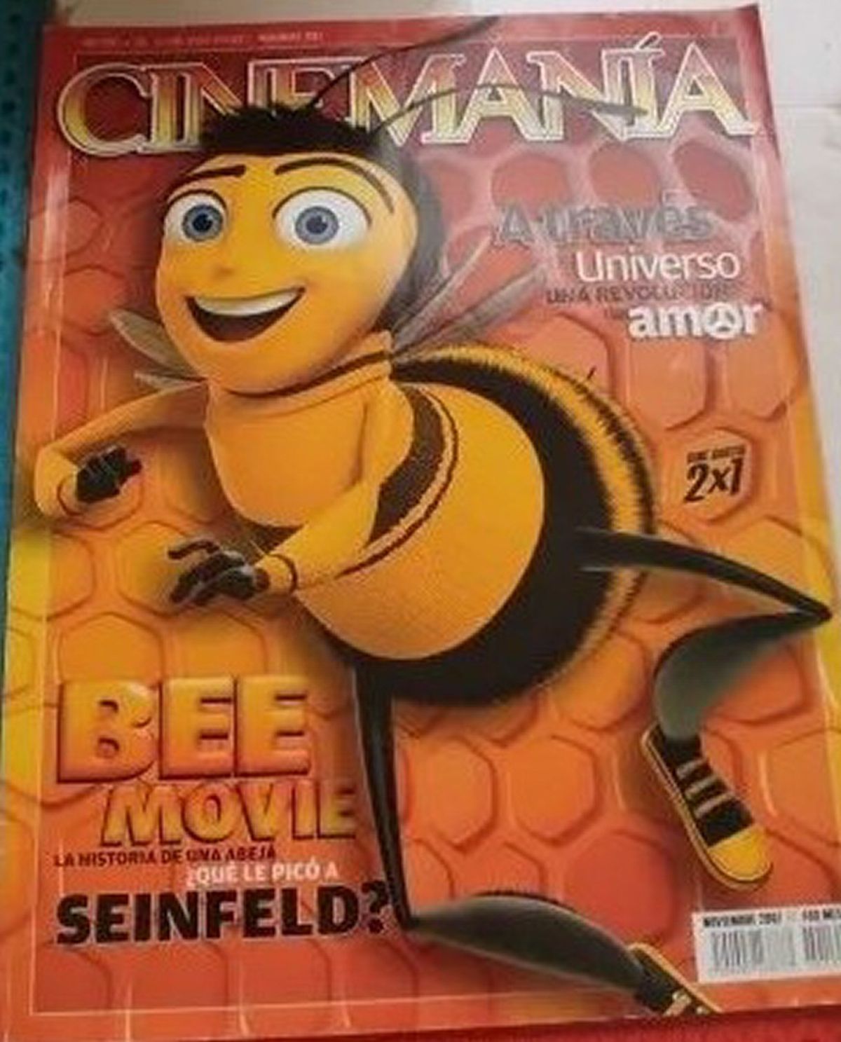 CINEMANIA (Mx) magazine side cover Issue 134 November 2007