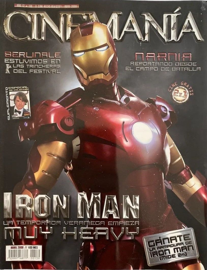 CINEMANIA (Mx) magazine side cover Issue 139 April 2008
