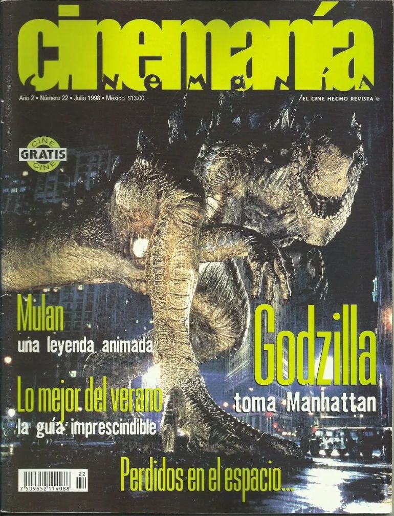 CINEMANIA (Mx) magazine side cover Issue 22 July 1998