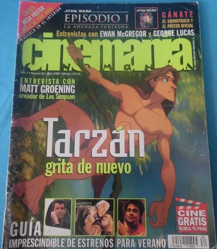 CINEMANIA (Mx) magazine side cover Issue 34 July 1999