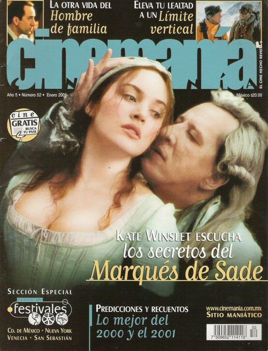 CINEMANIA (Mx) magazine side cover Issue 52 January 2001