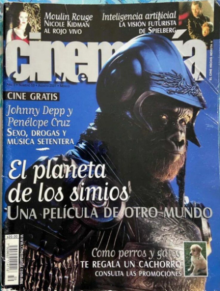 CINEMANIA (Mx) magazine side cover Issue 59 August 2001