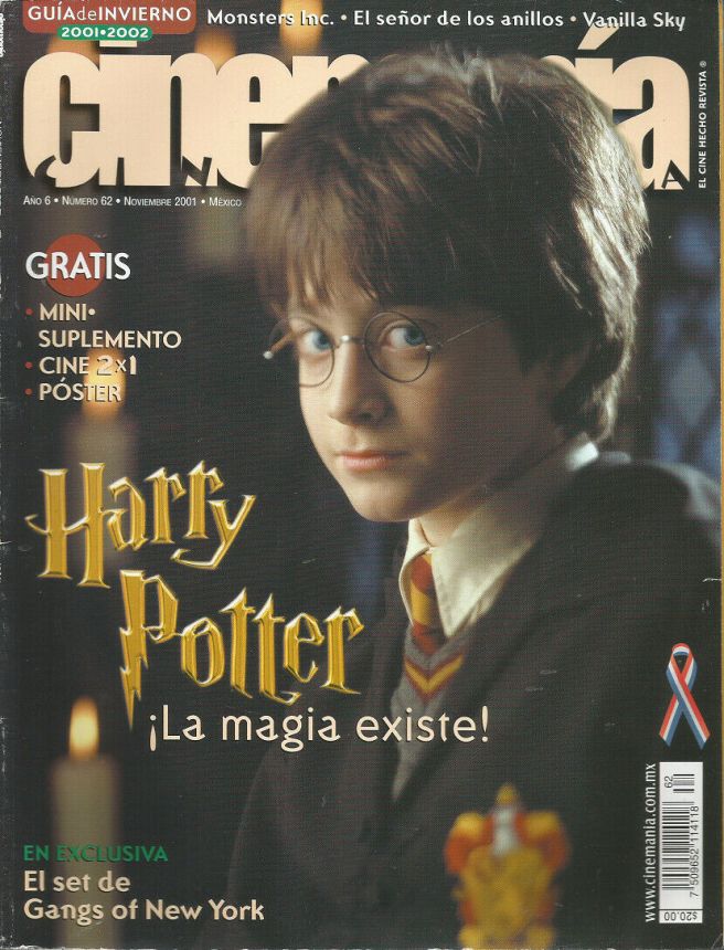 CINEMANIA (Mx) magazine side cover Issue 62 November 2001