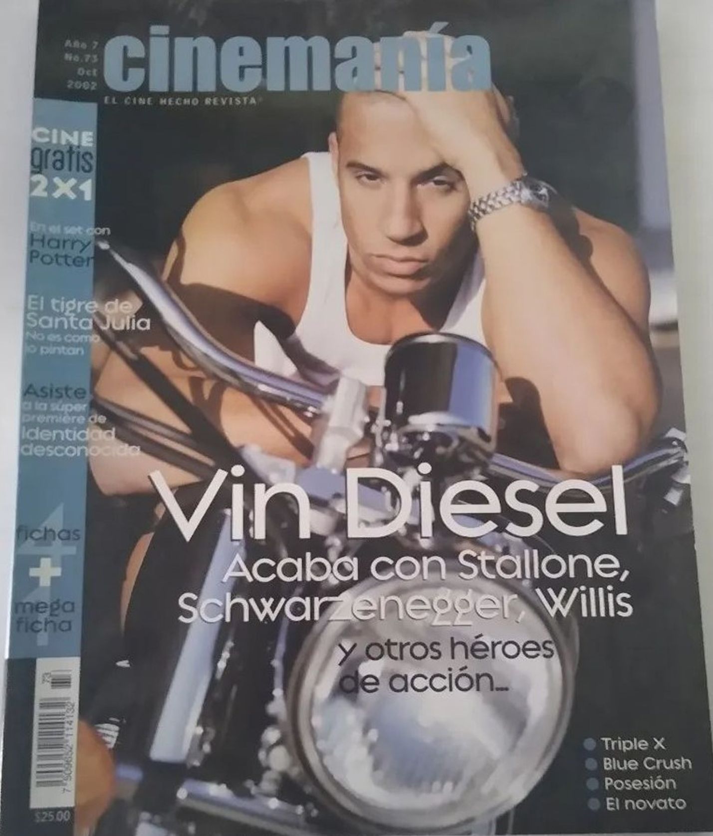 CINEMANIA (Mx) magazine side cover Issue 73 October 2002