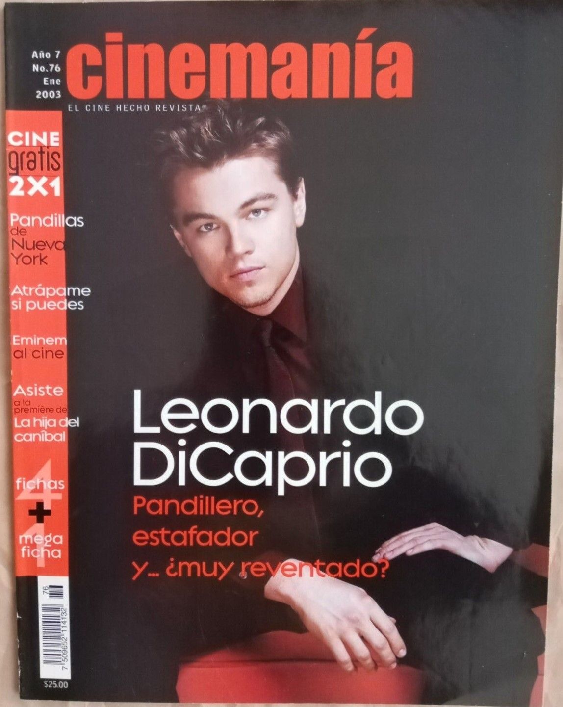 CINEMANIA (Mx) magazine side cover Issue 76 January 2003