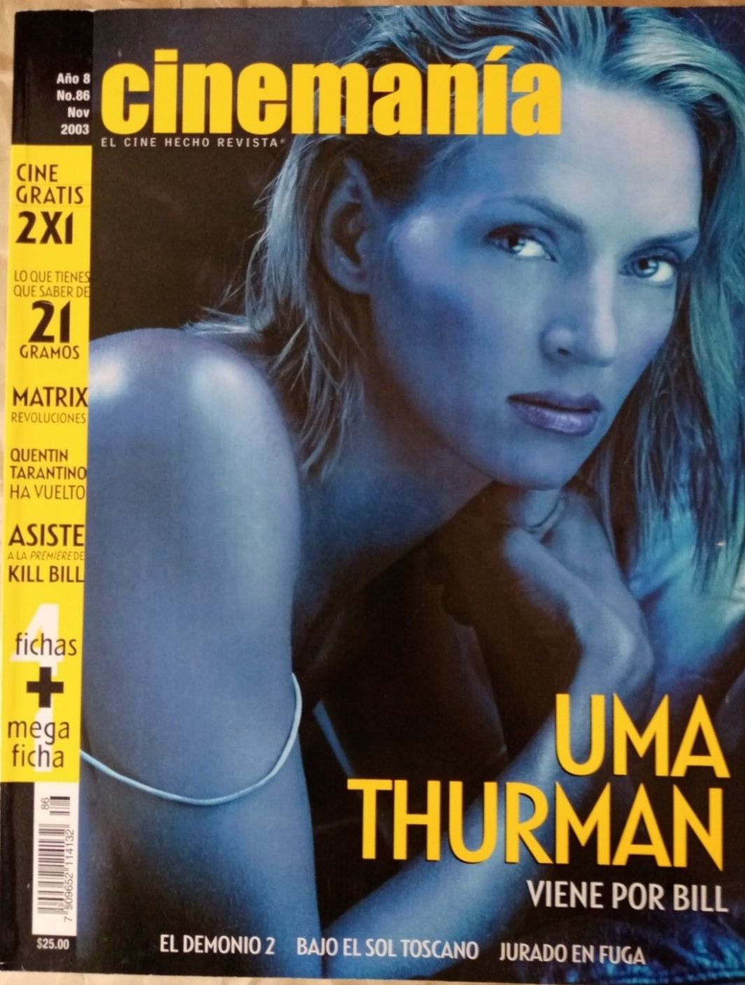CINEMANIA (Mx) magazine side cover Issue 86 November 2003