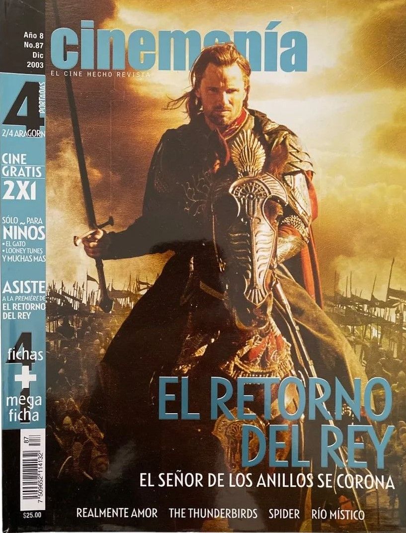 CINEMANIA (Mx) magazine side cover Issue 87 December 2003