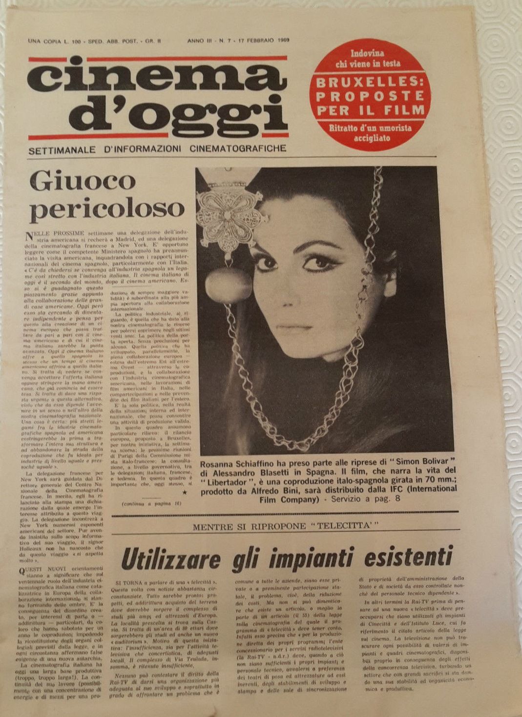 CINEMA DOGGI magazine side cover Issue 7 17 February 1969