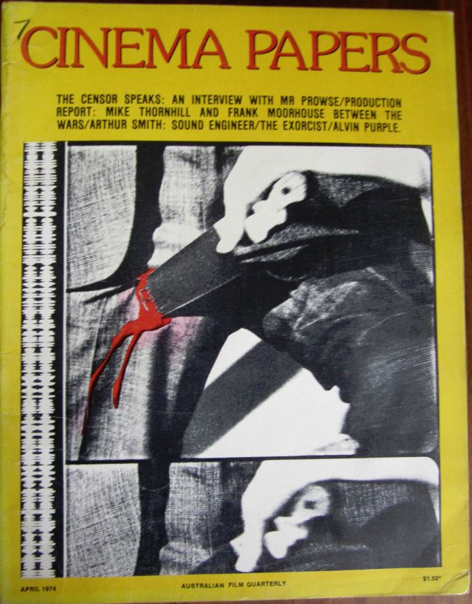 CINEMA PAPERS magazine side cover Issue 2 April 1974