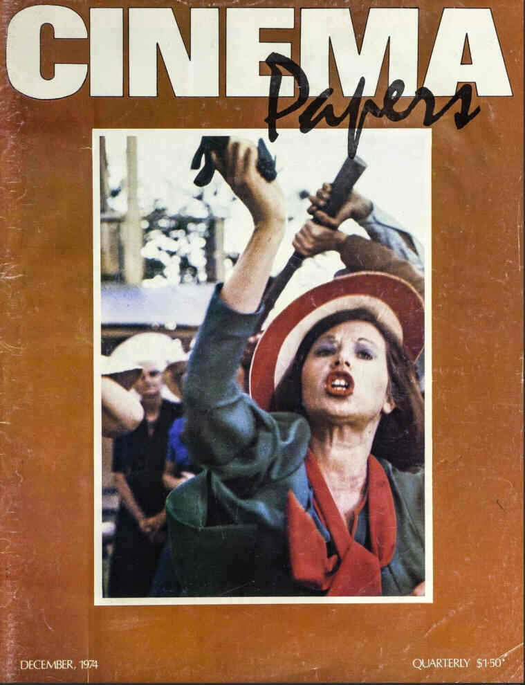 CINEMA PAPERS magazine side cover Issue 4 December 1974