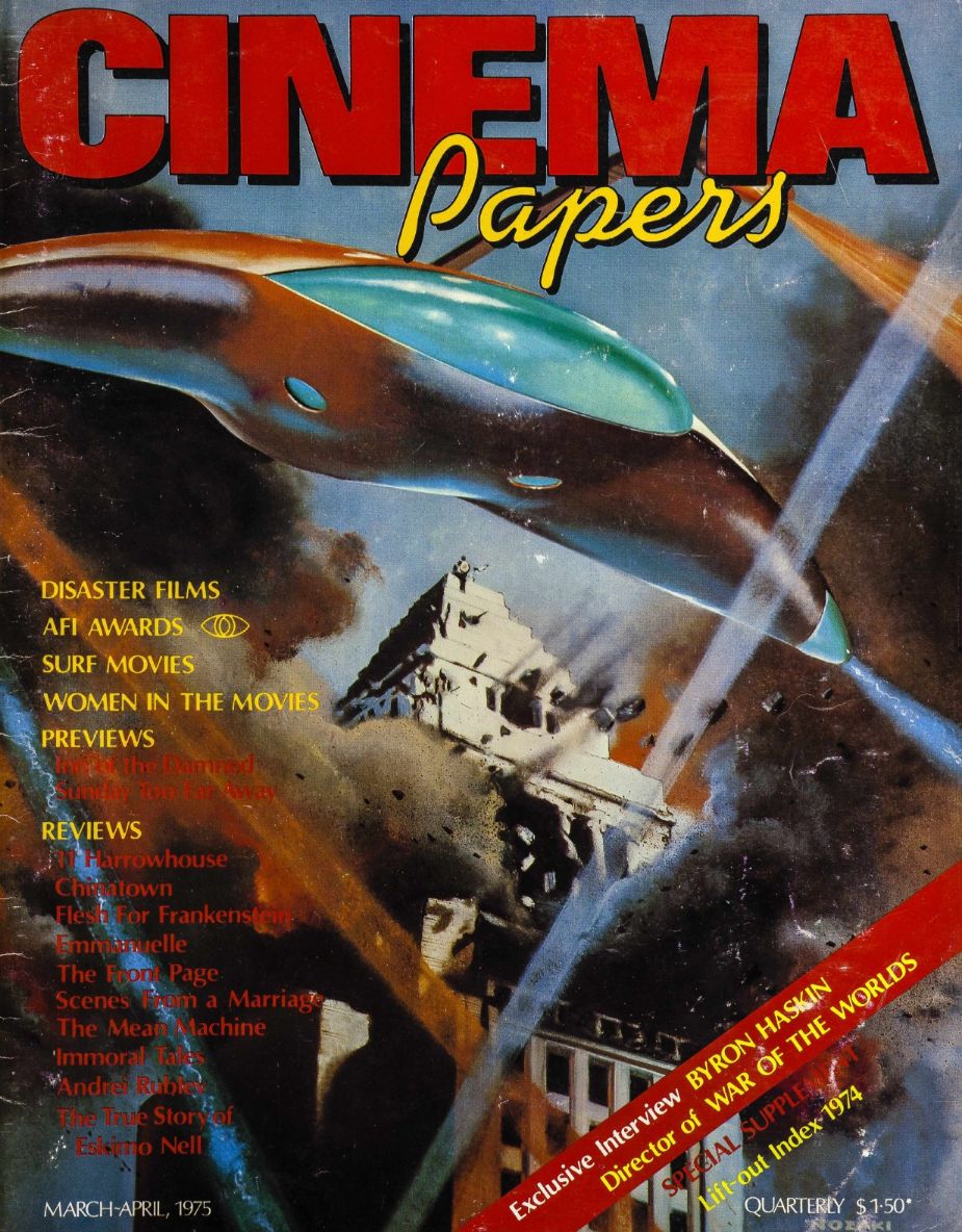 CINEMA PAPERS magazine side cover Issue 5 March/April 1975