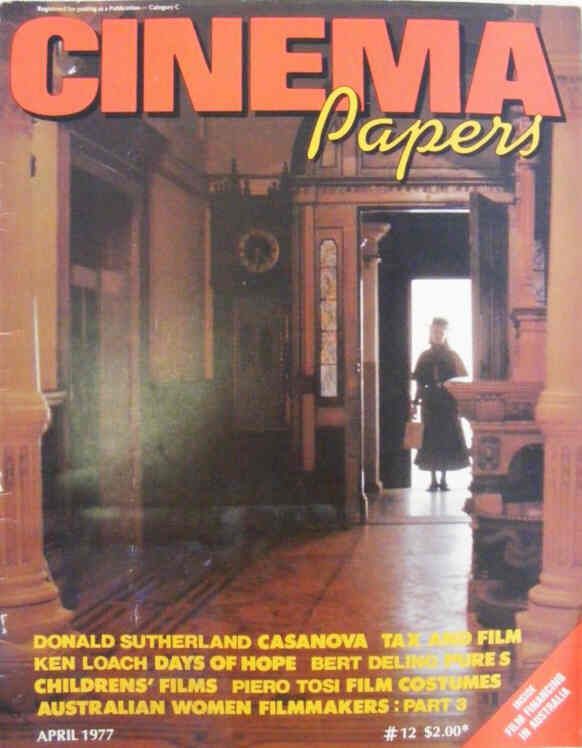 CINEMA PAPERS magazine side cover Issue 12 April/May/June 1977