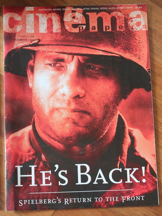 CINEMA PAPERS magazine side cover Issue 128 December 1998