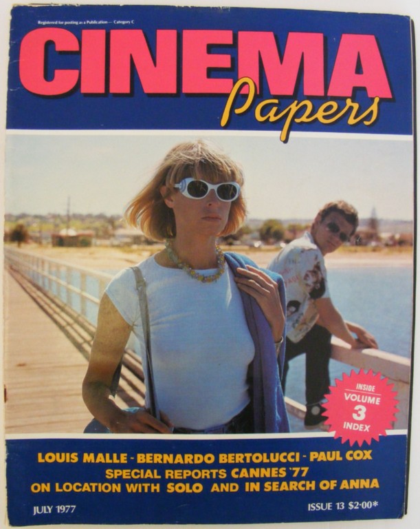 CINEMA PAPERS magazine side cover Issue 13 July/August/September 1977