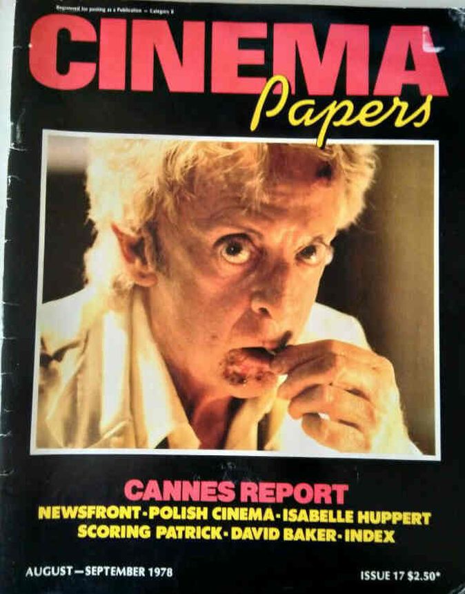 CINEMA PAPERS magazine side cover Issue 17 August/September 1978