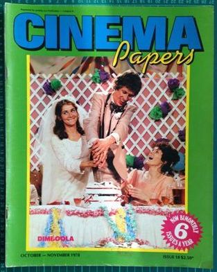 CINEMA PAPERS magazine side cover Issue 18 October/November/December 1978