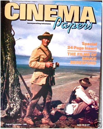 CINEMA PAPERS magazine side cover Issue 28 August/September 1980