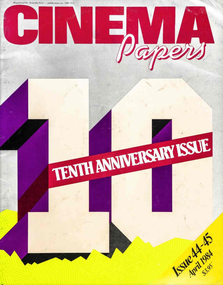 CINEMA PAPERS magazine side cover Issue 44 /45 April 1984