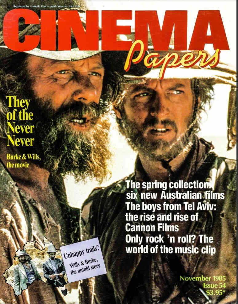 CINEMA PAPERS magazine side cover Issue 54 November 1985