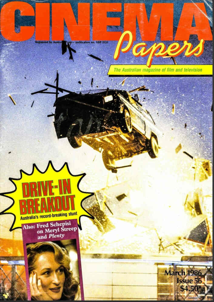 CINEMA PAPERS magazine side cover Issue 56 March 1986