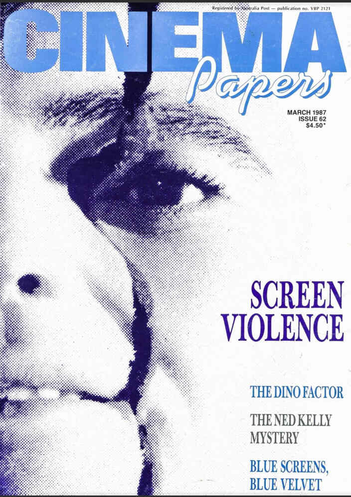 CINEMA PAPERS magazine side cover Issue 62 March/April 1987