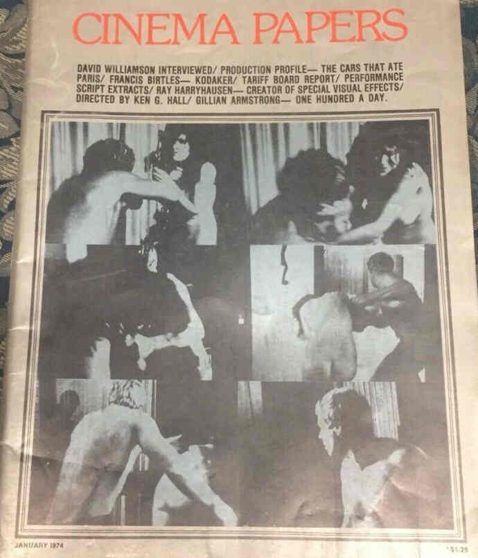 CINEMA PAPERS magazine side cover Issue 1 January 1974