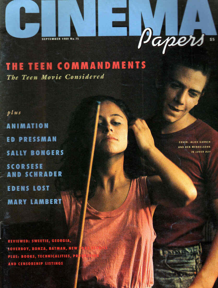 CINEMA PAPERS magazine side cover Issue 75 September/October 1989