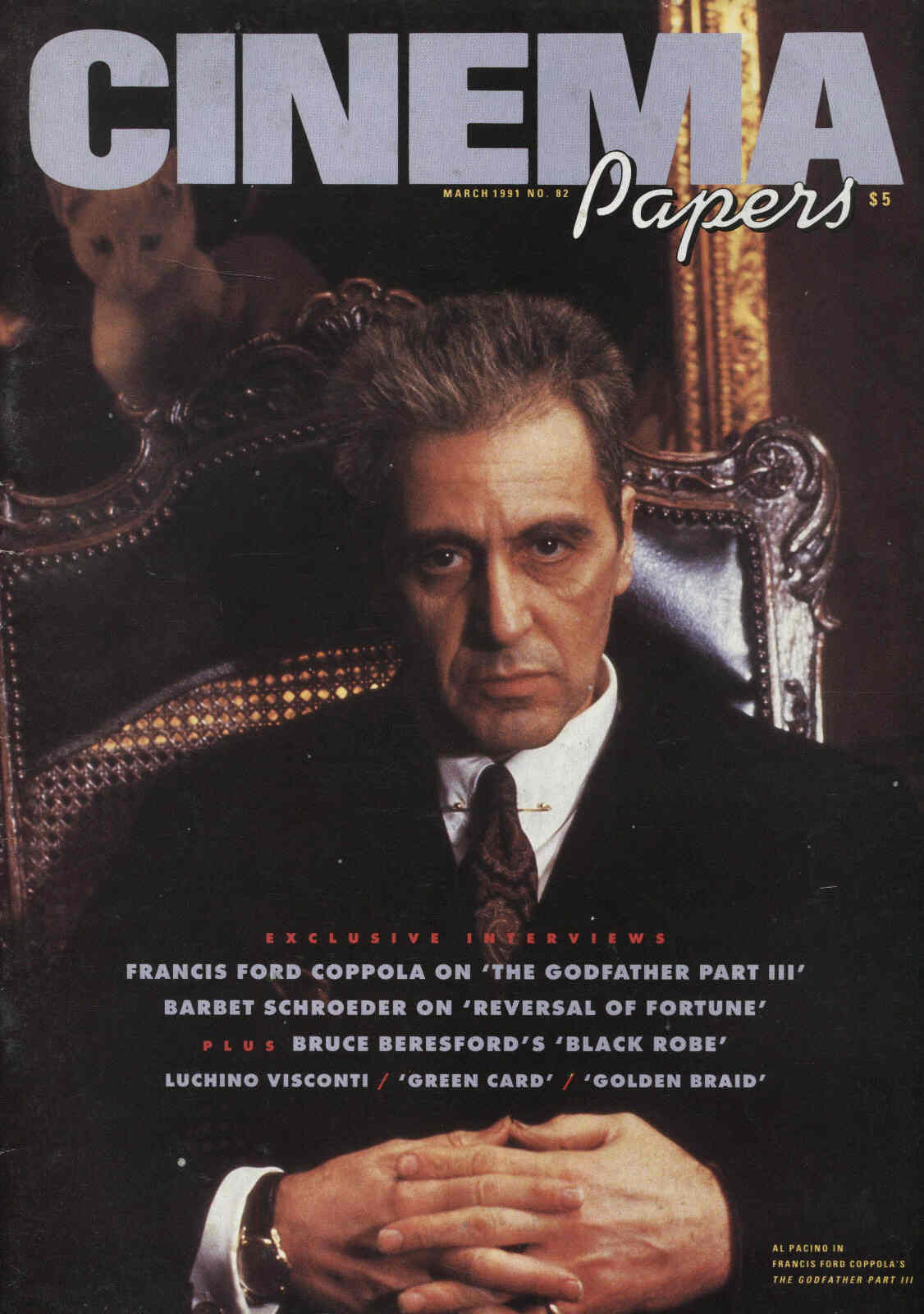 CINEMA PAPERS magazine side cover Issue 82 March/April 1991