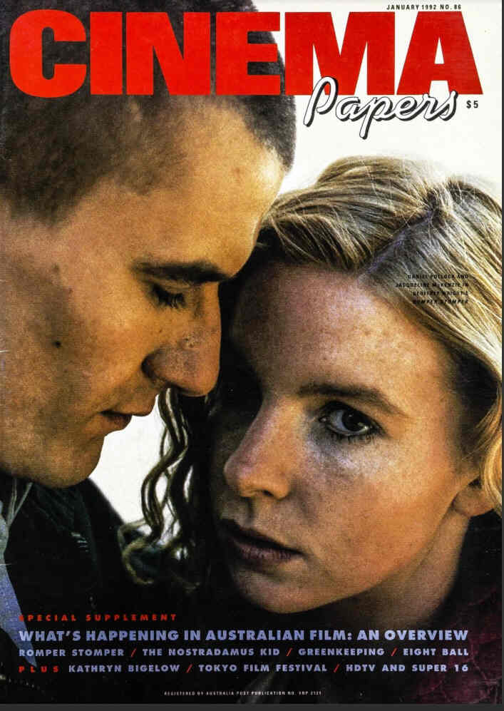 CINEMA PAPERS magazine side cover Issue 86 January/February 1992