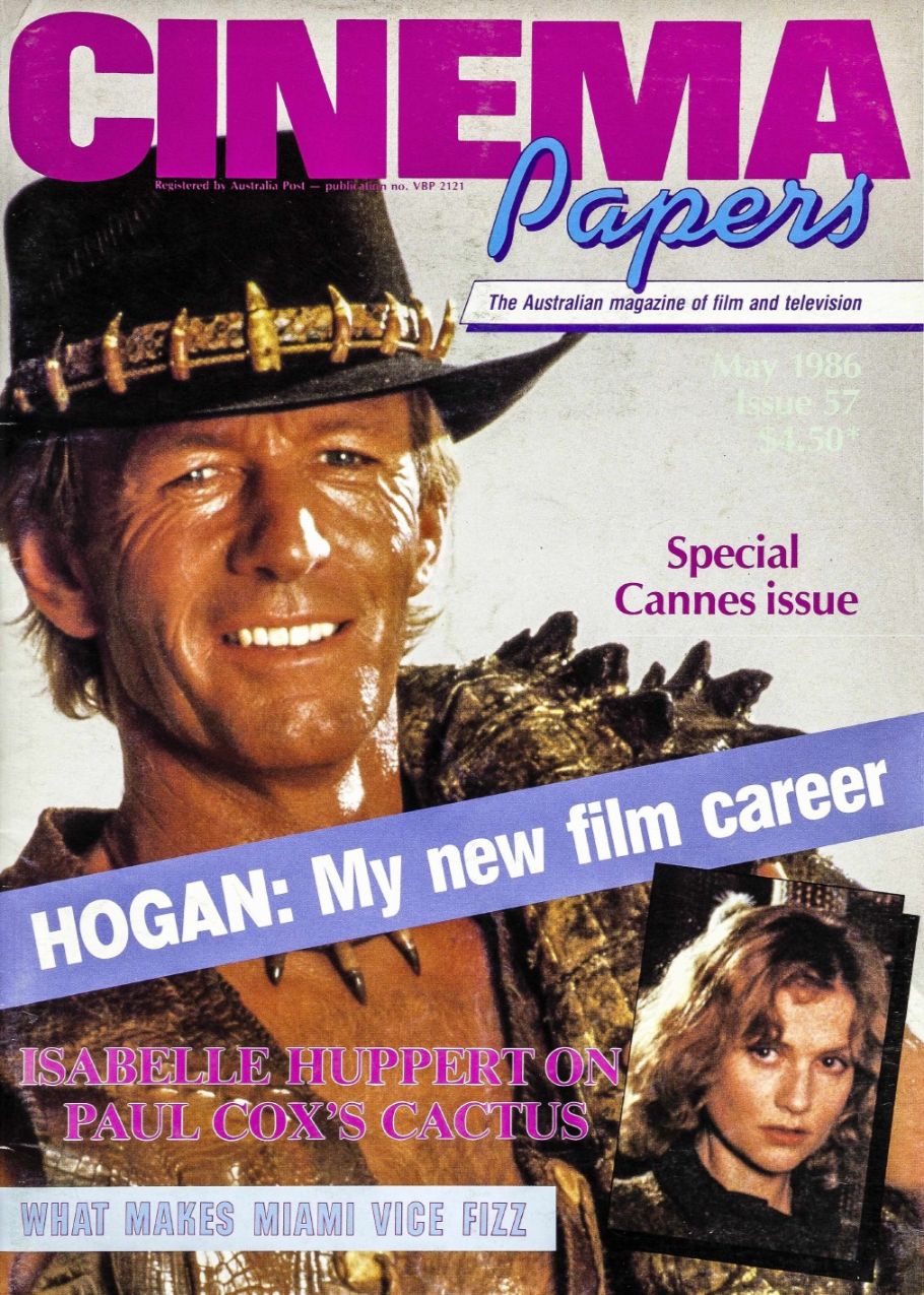 CINEMA PAPERS magazine side cover Issue 57 May 1986