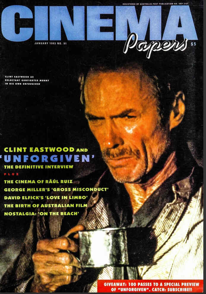 CINEMA PAPERS magazine side cover Issue 91 January/February 1993