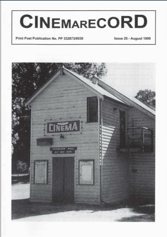 CINEMARECORD magazine side cover Issue 25  August 1999