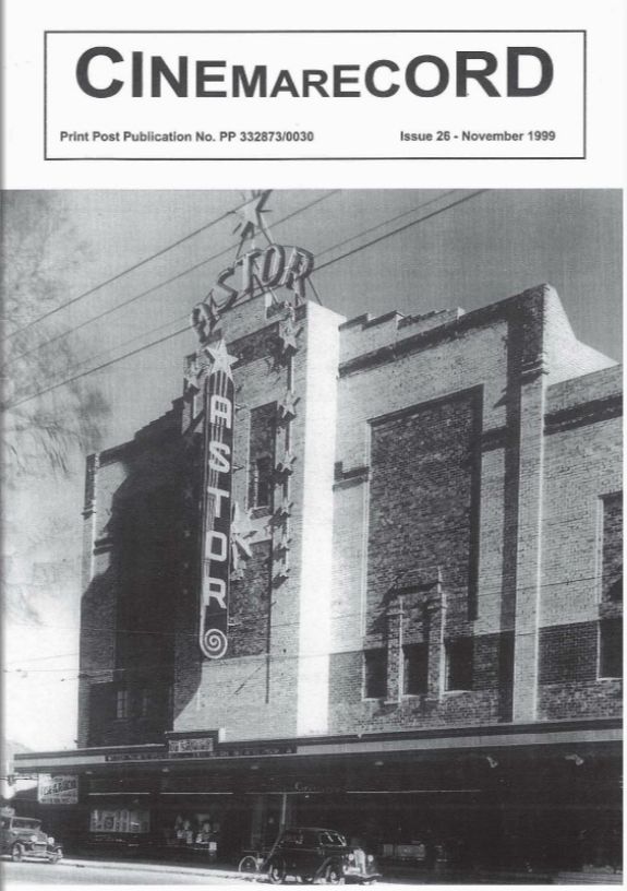 CINEMARECORD magazine side cover Issue 26 November 1999