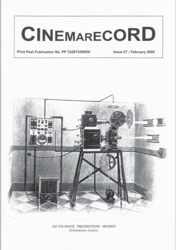 CINEMARECORD magazine side cover Issue 27 February 2000