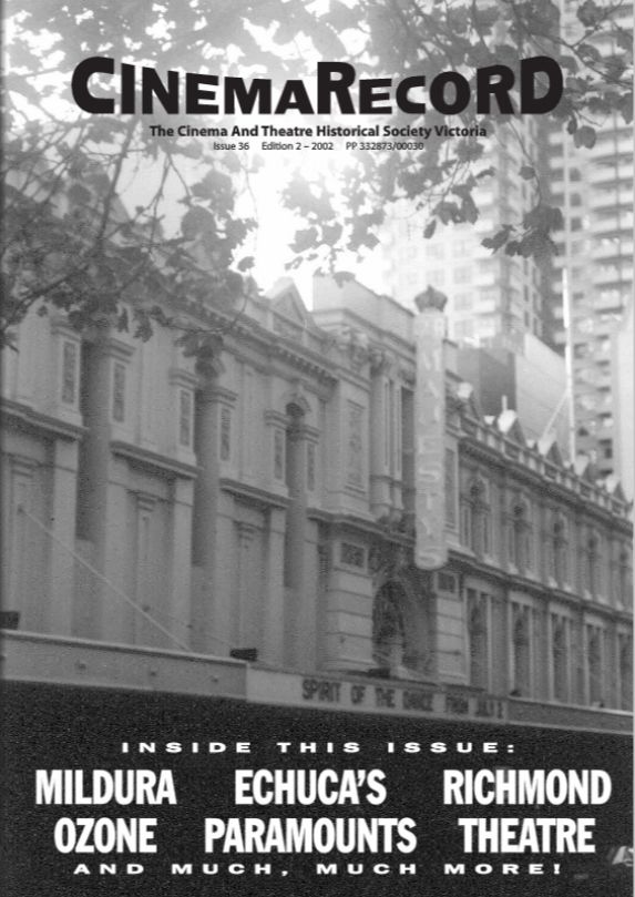 CINEMARECORD magazine side cover Issue 36   2002