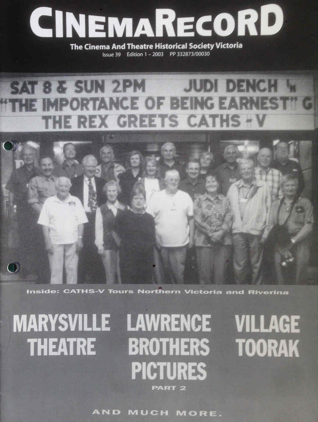 CINEMARECORD magazine side cover Issue 39  2003
