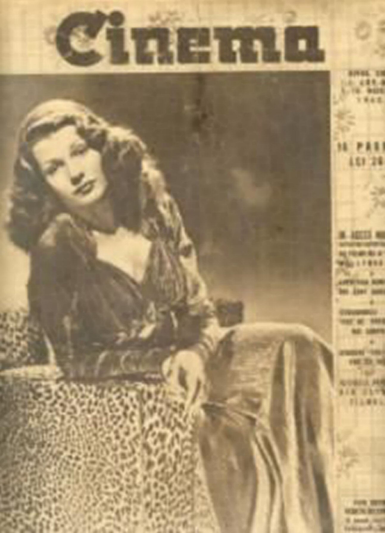 CINEMA (Romania) magazine side cover  November 1945