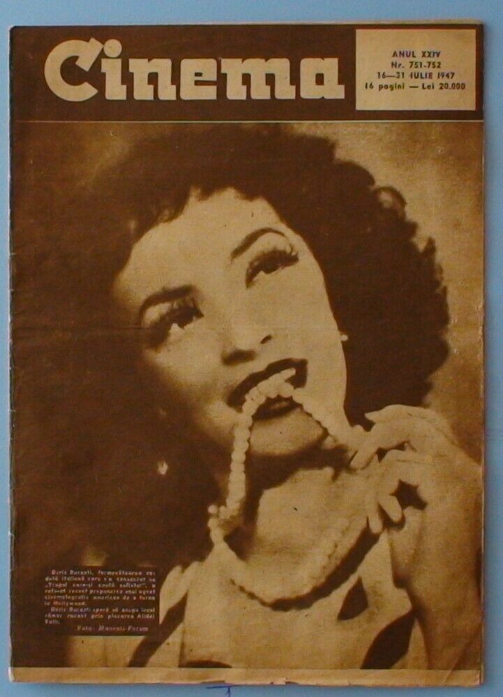 CINEMA (Romania) magazine side cover Issue 751-752 16 July 1947