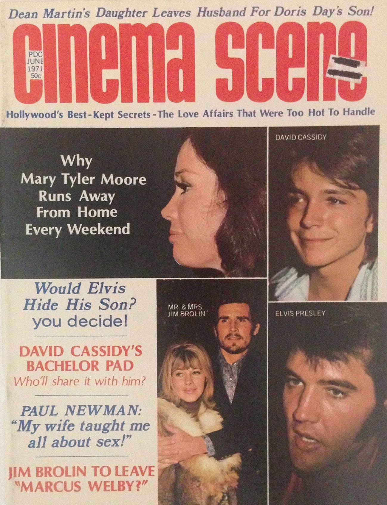 CINEMA SCENE magazine side cover Issue 9  Vol 1 No  9  June 1971