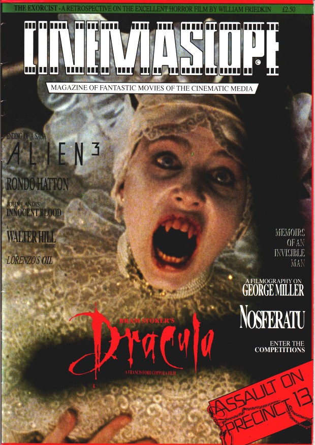 CINEMASCOPE magazine side cover December 1992
