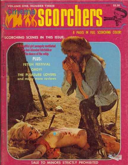 CINEMA SCORCHERS magazine side cover Issue 3  Vol 1 #3  1968