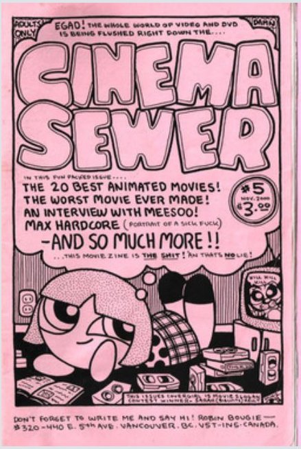 CINEMA SEWER magazine side cover Issue 5  