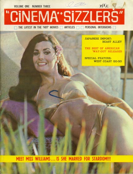 CINEMA SIZZLERS magazine side cover Issue 3 December 1966
