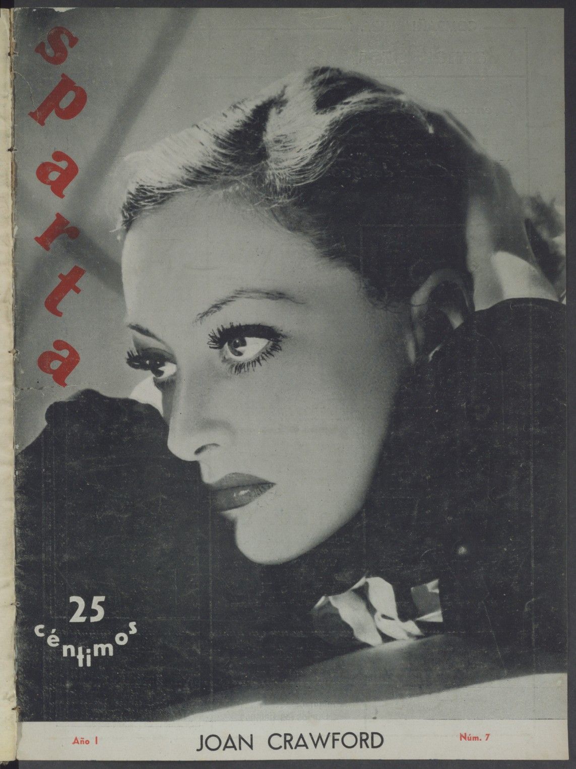 CINEMA SPARTA magazine side cover Issue 7 28 October 1934