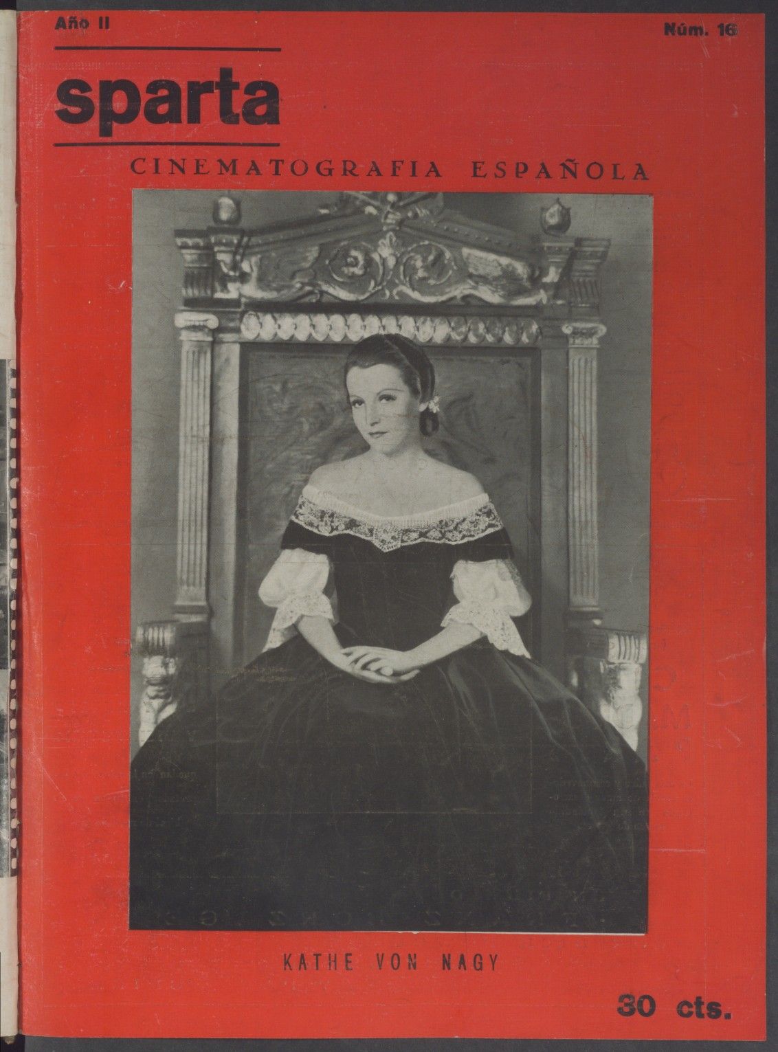 CINEMA SPARTA magazine side cover Issue 16 7 May 1935