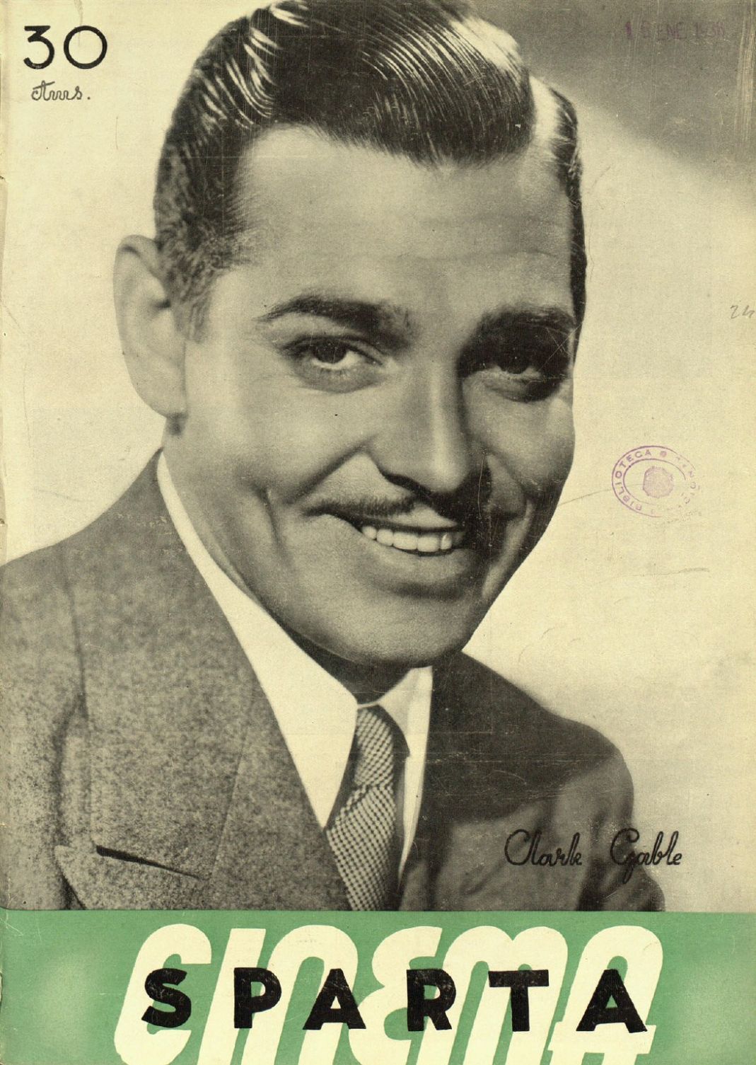 CINEMA SPARTA magazine side cover Issue 24 26 October 1935