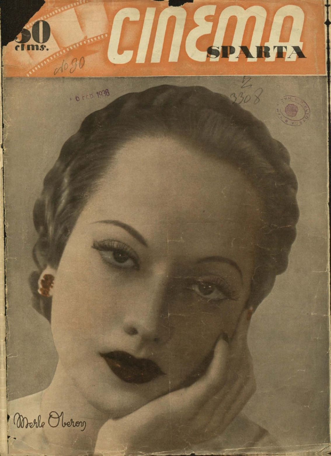 CINEMA SPARTA magazine side cover Issue 30 1 February 1936