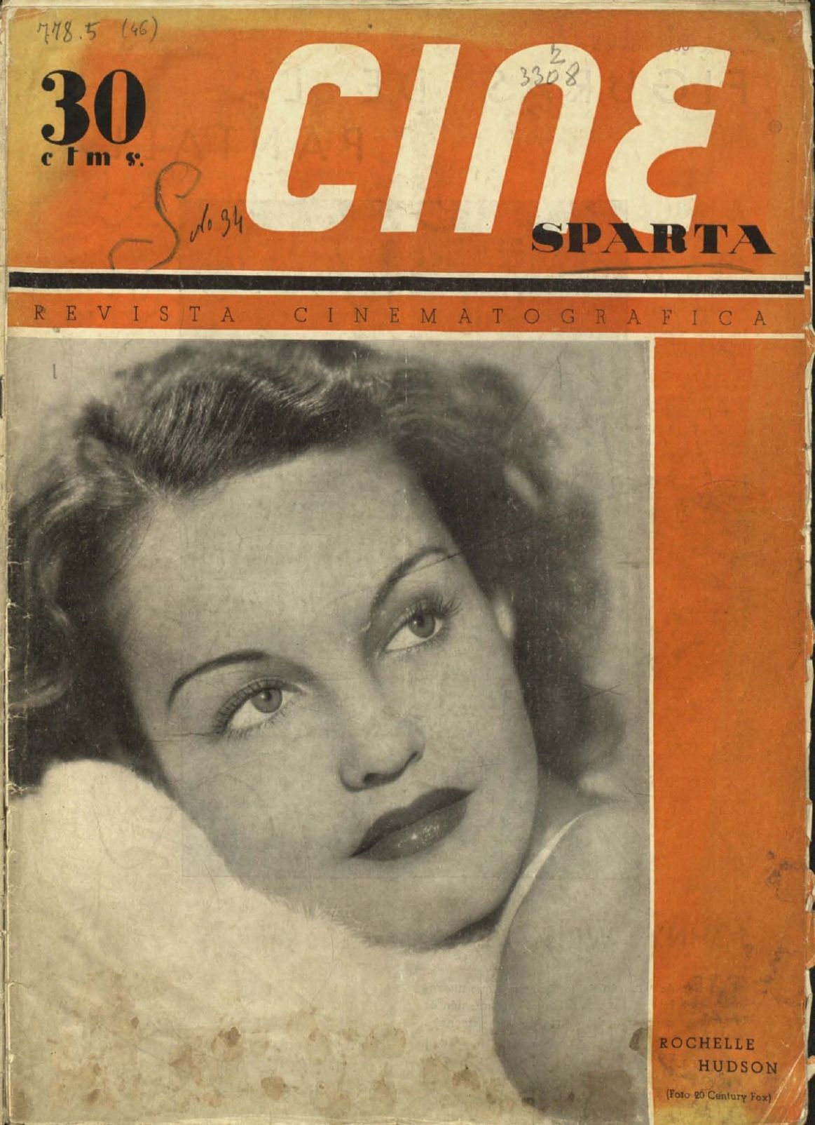 CINEMA SPARTA magazine side cover Issue 34 11 April 1936