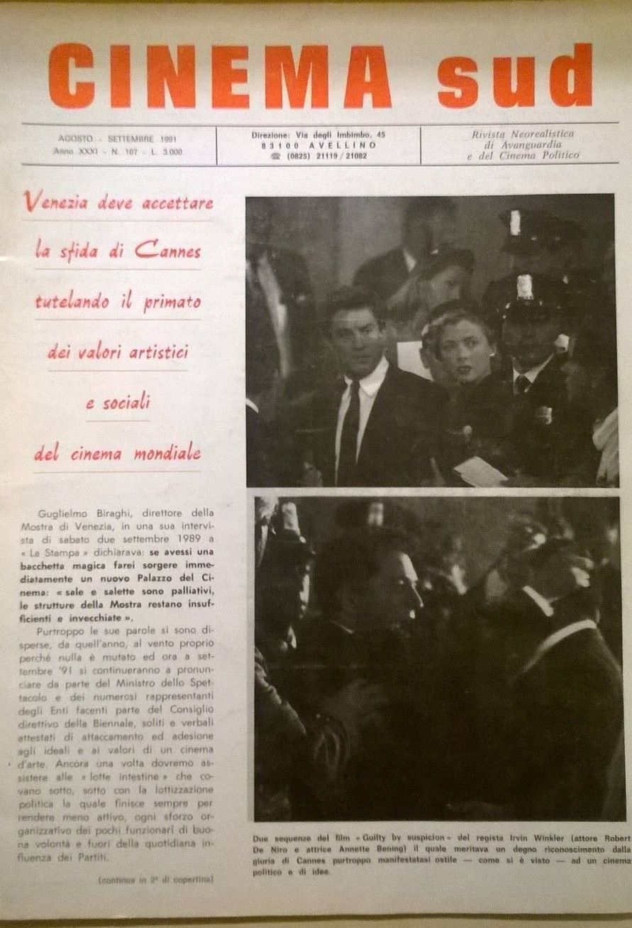 CINEMA SUD magazine side cover Issue 107 August/September 1991